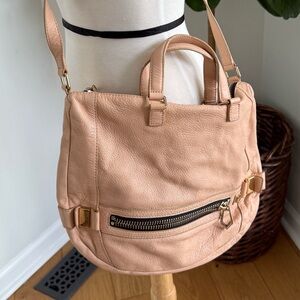 Botkier Large Leather Boho Zipper Satchel | Blush Nude | EUC